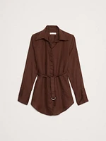 Linen Belted Tunic Shirt