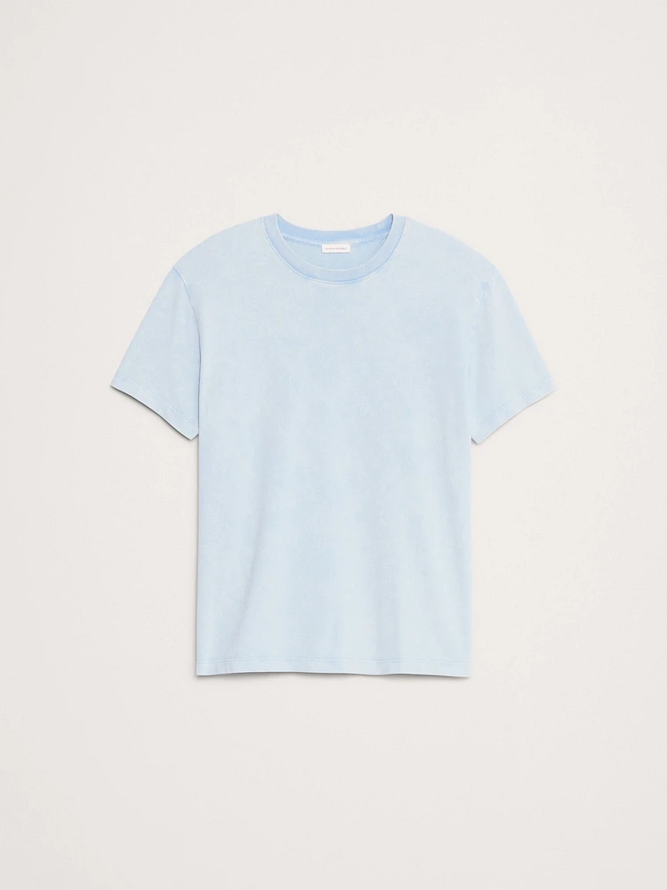 Boxy Sun-Faded Cotton Crew-Neck T-Shirt