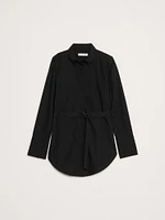 Cotton Poplin Belted Tunic Shirt