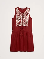 Embroidered Tencel™-Linen Mini Dress