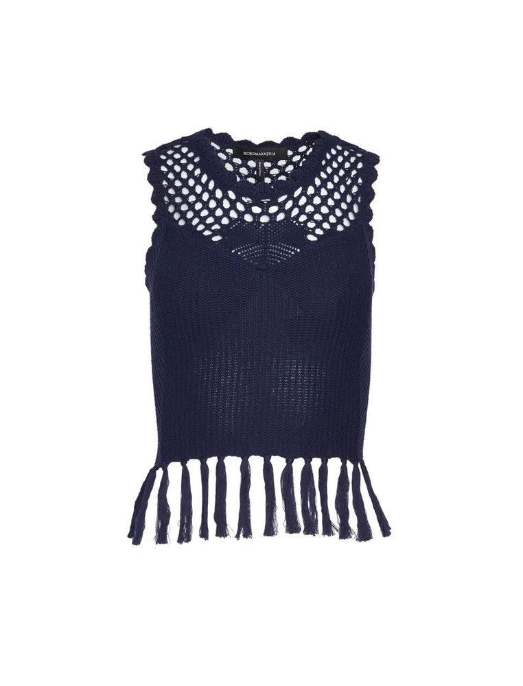 Blusa de crochet con flecos