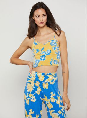 Crop top de tirantes estampado floral