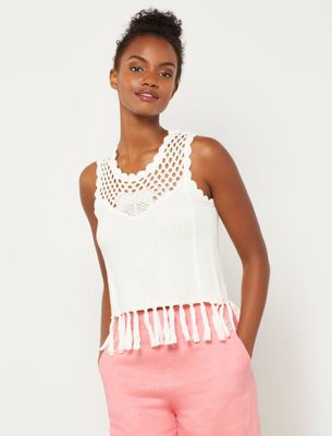 Blusa de crochet con felcos