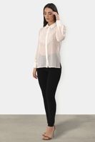 Blusa camisera con transparencia