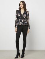 Blusa Manga Larga con Peplum Estampado Floral