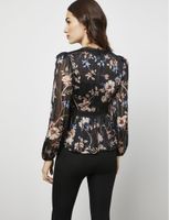 Blusa Manga Larga con Peplum Estampado Floral