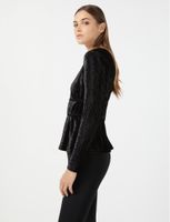 Blusa Terciopelo Plisada con Peplum