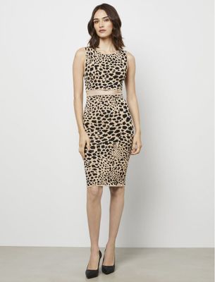 Falda Midi Tejida Animal Print Renee