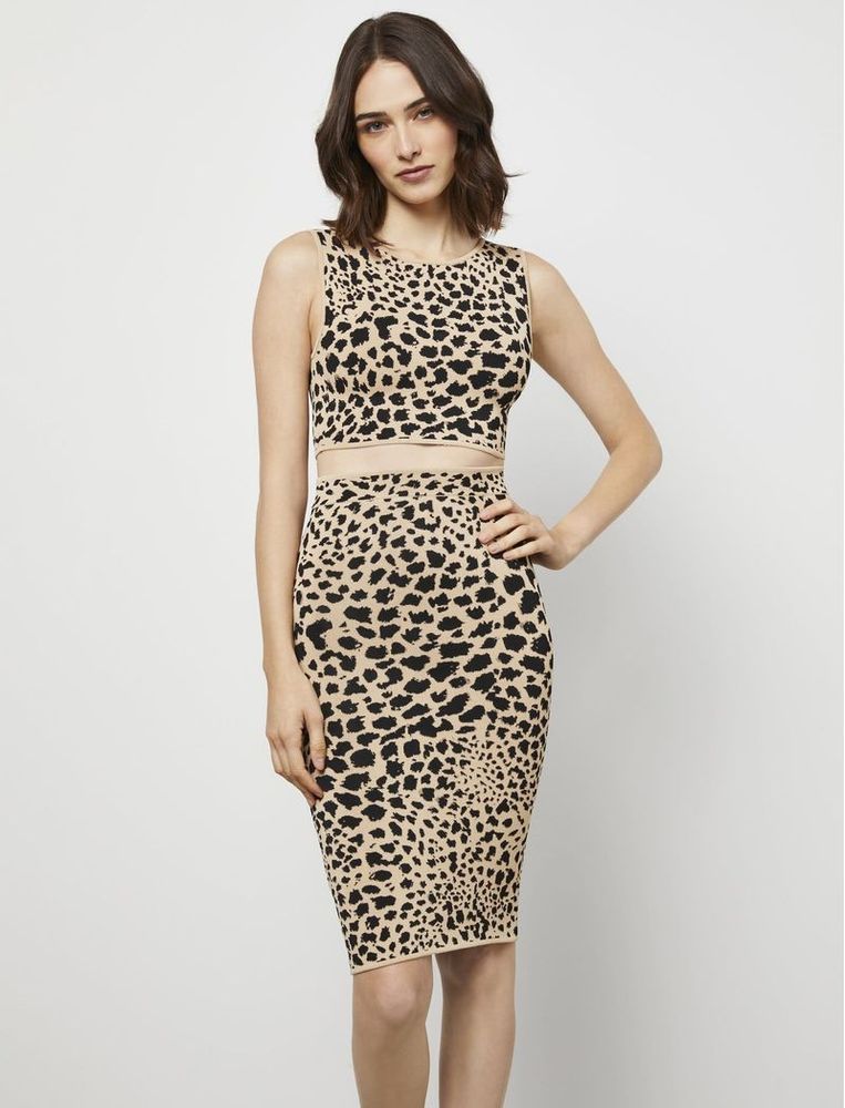 Falda Midi Tejida Animal Print Renee