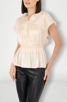 Blusa Plisada Satinada Peplum