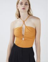 Blusa Halter con Abertura y Frunce