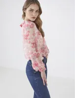 Blusa con Botones y Lazo al Frente