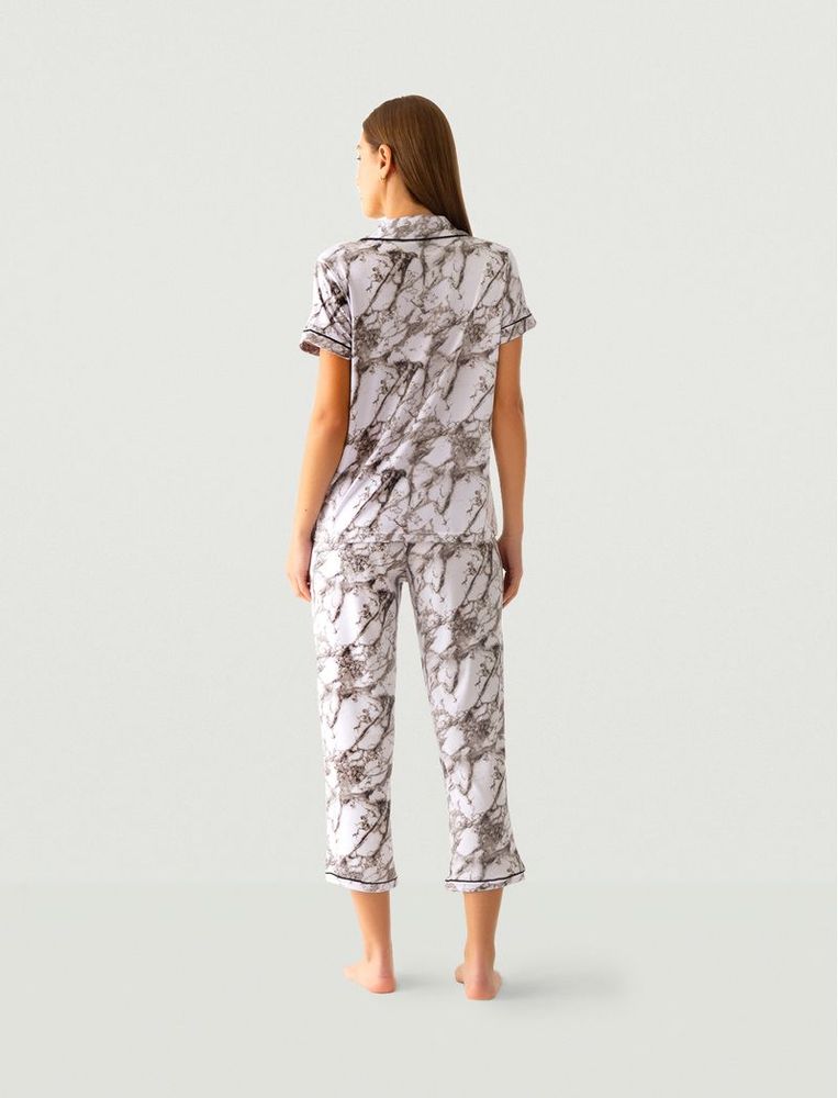 Conjunto de Pijama Camisa y Pantalón Marmol