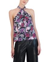 Blusa Halter con Nudo Floral Paisley