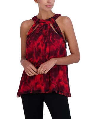 Blusa Halter Floral Abstracto