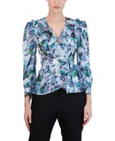 Blusa Cruzada Manga Larga Floral