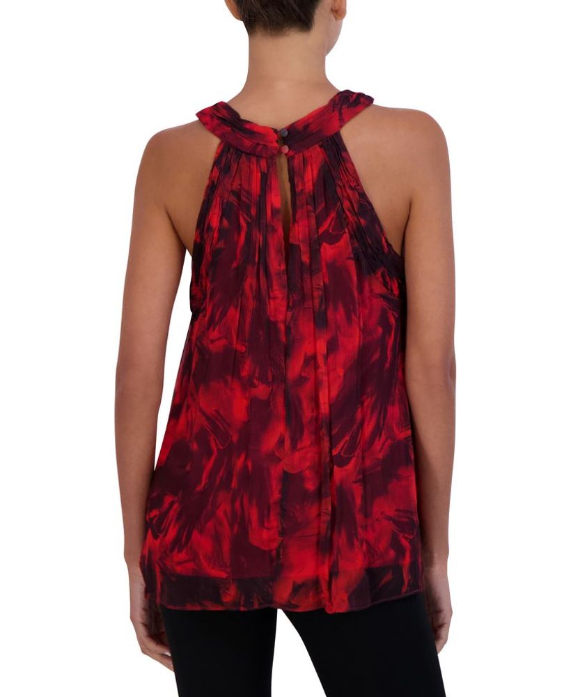 Blusa Halter Floral Abstracto