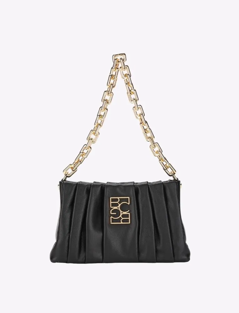 Bolso de Hombro con Pliegues y Cadena