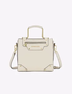 Bolso Satchel Geométrico Cuadrado con Cremallera