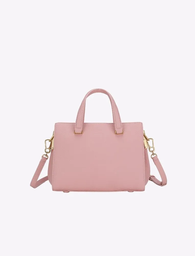 Bolso Satchel con Placa Metálica