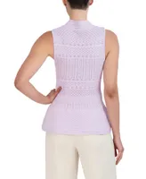 Blusa Cuello Alto Crochet con Peplum