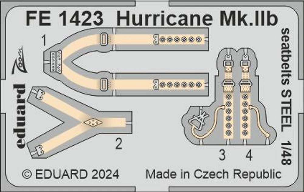 Detail Kit for Arma Hobby Hurricane Mk.IIb Seatbelts 1/48 by Eduard