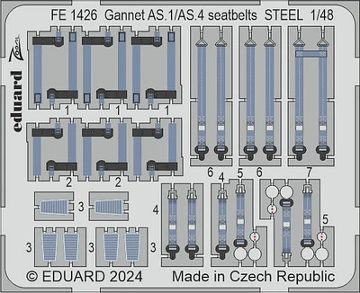 Detail Kit for Airfix Gannet AS.1/AS.4 Seatbelts 1/48 by Eduard