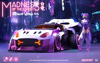 Madness Of The Streets Dragon Wing & Nana 1/32 Armoured Sports Car with Female Racer Model Car Kit #MS002 by Suyata