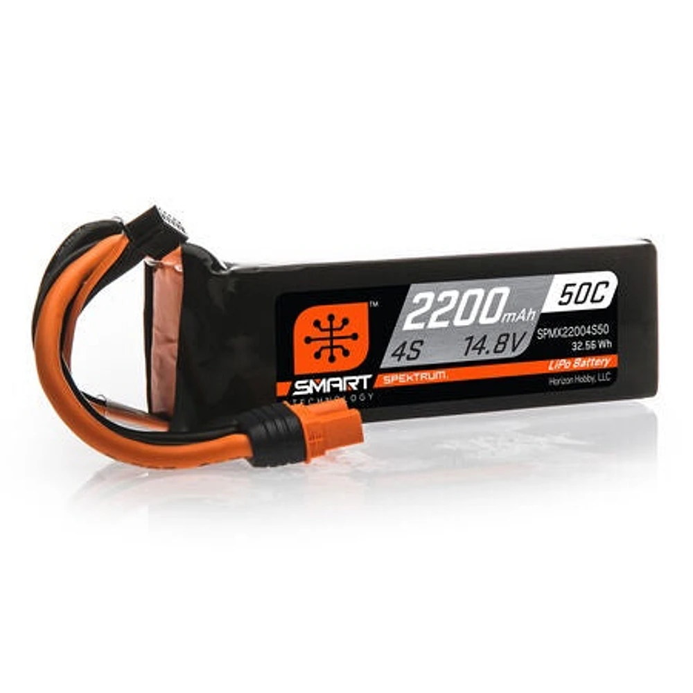 Spektrum 14.8V 2200mAh 4S 50C Smart LiPo Battery: IC3 - SPMX22004S50