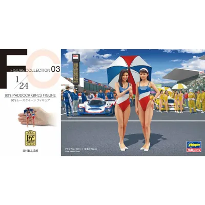 90's Paddock Girls Figure (Two Kits In The Box) FC03 1/24 #29103 by Hasegawa