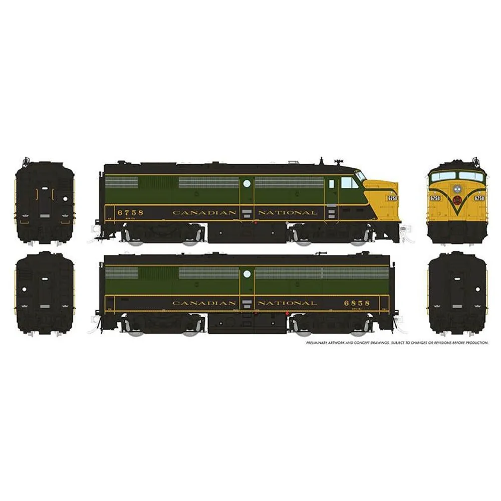 Rapido 21605 HO Scale MLW FPA-2u/FPB-2u Set, ESU Lok Sound DCC, Canadian National CNR 1954 Scheme, #6758 & 6858