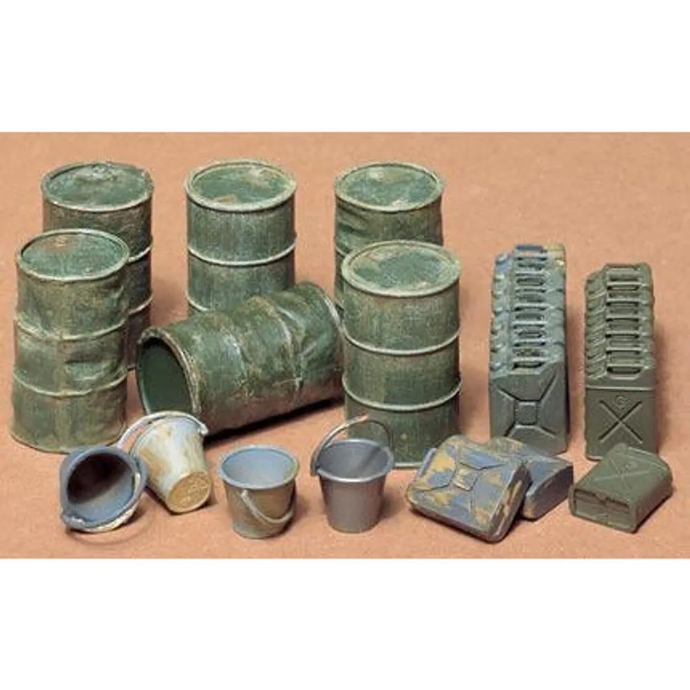 Military Miniatures Jerry Cans Set #35026 1/35 Detail Kit by Tamiya