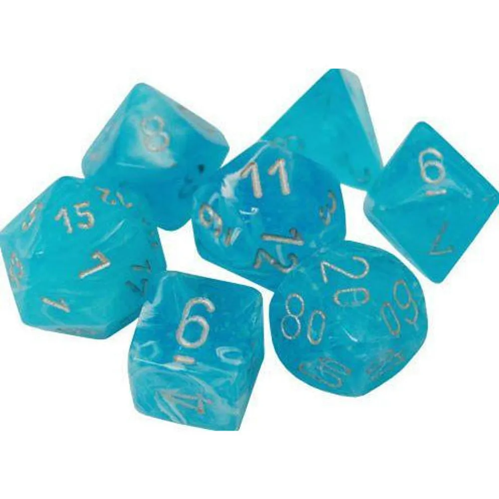 Chessex Luminary 7-Die Set Sky/Silver CHX27566