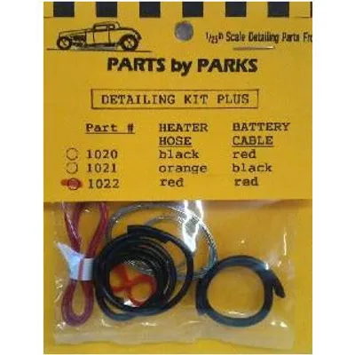 1/24-1/25 Detail Set 3: Radiator Hose, Red Heater Hose, Red Battery Cable & Tinned Copper Wire for Brake/Fuel Lines & Carburetor Linkage by Parts by Parks