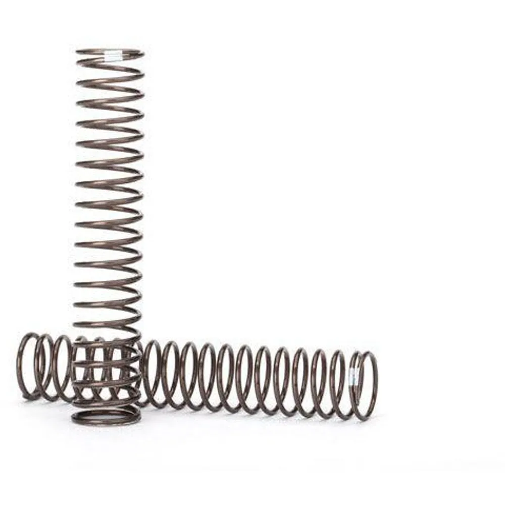 TRA8153 Springs, shock, long (natural finish) (GTS) (0.29 rate, white stripe) (for use with TRX-4 Long Arm Lift Kit)