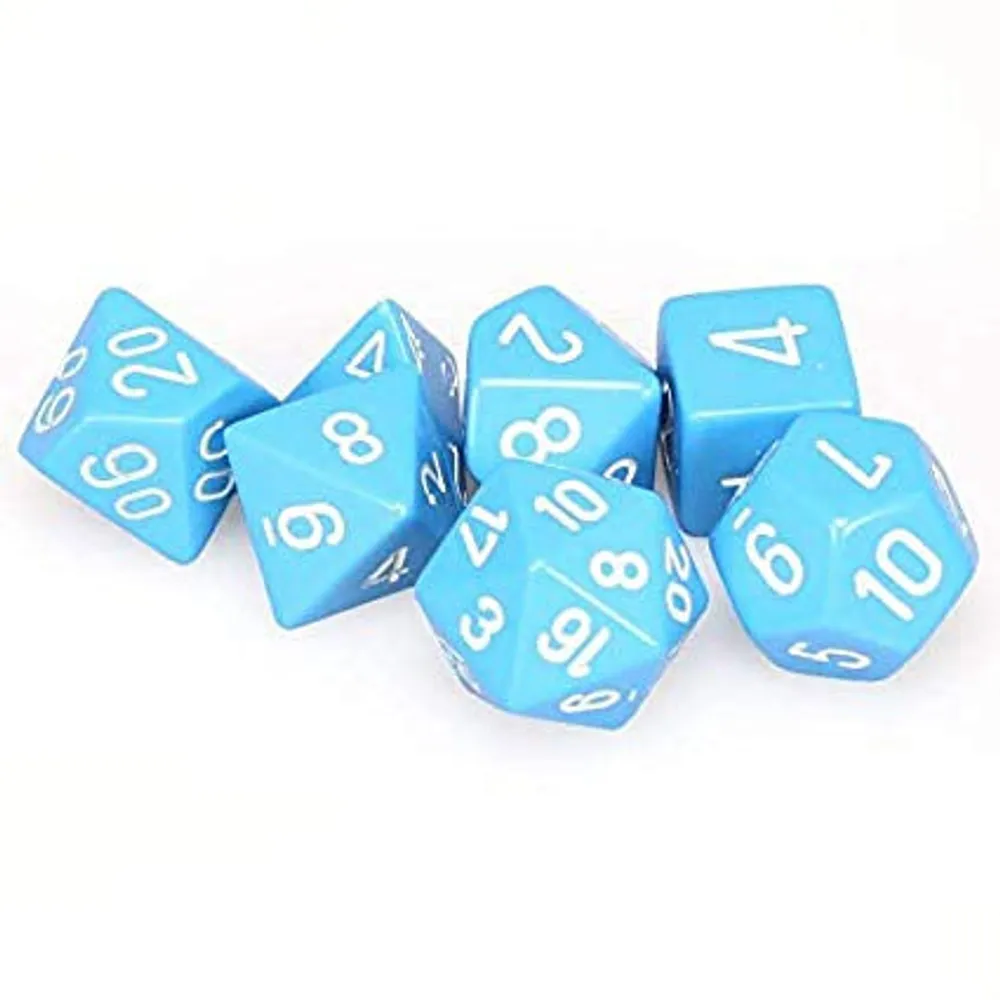 Chessex Opaque 7-Die Set Light Blue/White CHX25416