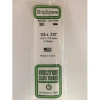 Evergreen #390 Styrene Strips: Dimensional 6 pack 0.125" (3.2mm) x 0.312" (7.9mm) x 24" (60cm)