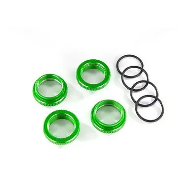 Traxxas Spring retainer (adjuster), green-anodized aluminum, GT TRA8968G