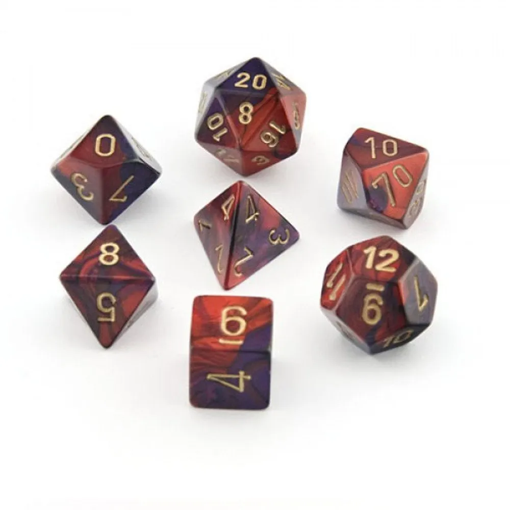 Chessex Gemini 7-Die Set Purple-Red/Gold CHX26426