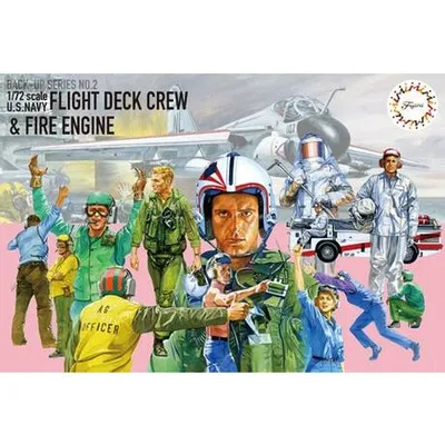 U.S.Navy Flight Deck Crew & Fire Engine 1/72 #723464  by Fujimi