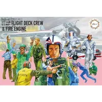 U.S.Navy Flight Deck Crew & Fire Engine 1/72 #723464  by Fujimi