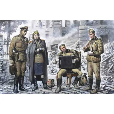May 1945 (4 figures - 1 officer, 2 soldiers, 1 military servicewoman) 1/35 #35541 by ICM
