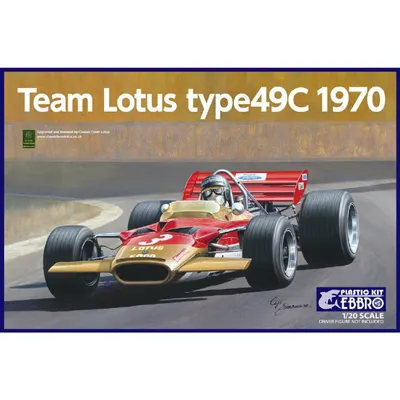 Team Lotus Type 49C 1970 1/20 Model Car Kit #006-6800 by Ebbro