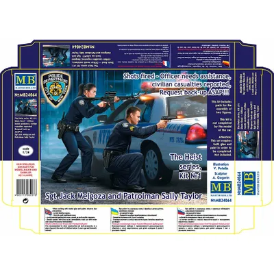 The Heist Sgt. Jack Melgoza and Patrol Woman Sally Taylor in Shootout 1/24  #MB24064 by Master Box