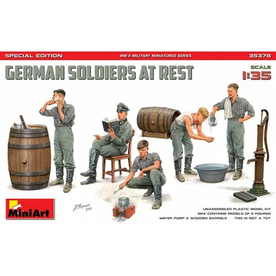 German Soldiers At Rest. Special Edition #35378 1/35 Figure Kit by MiniArt
