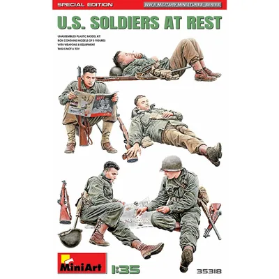 US Soldiers at Rest Special Edition #35318 1/35 Figure Kit by MiniArt