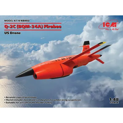 Q-2C (BQM-34A) Firebee, US Drone (2 airplanes and pilons) 1/48 #48403 by ICM