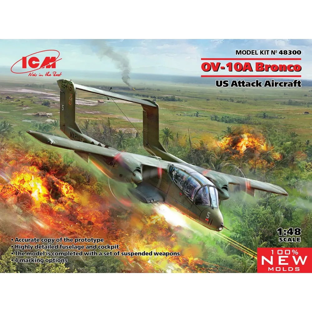 OV-10A Bronco, US Attack Aircraft (100% new molds) 1/48 #48300 by ICM