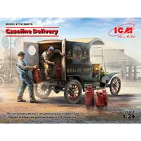 Gasoline Delivery, Model T 1912 Delivery Car with American Gasoline Loaders 1/24 #24019 by ICM