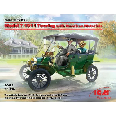 Model T 1911 Touring with American Motorists 1/24 #24025 by ICM